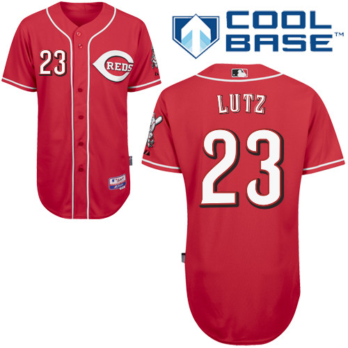 Donald Lutz #23 mlb Jersey-Cincinnati Reds Women's Authentic Alternate Red Cool Base Baseball Jersey